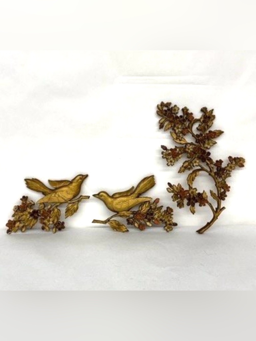 Syroco wall decor Birds Branches Vintage Gold Home Set Classic MCM